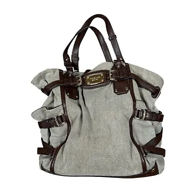 Michael Kors Handbag Gansevoort Khaki - Brown Leather - Canvas [w/o Strap] • $69.99