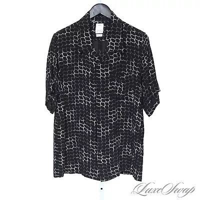 #1 MENSWEAR Visvim Made In Japan Black Draped Allover Wave Print Camp Shirt 3 NR • $61