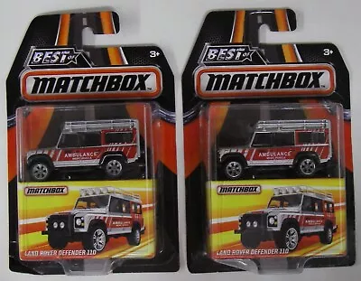 1/64 Matchbox Land Rover Defender 110 Best Of Ambulance Silver Lot Of 2 • $17