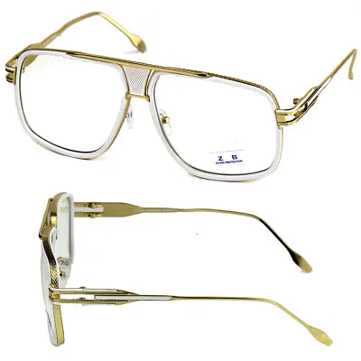 New Mens Womens DMC Square Gazelle Style Gold Clear Lens Frame Fashion Glasses • $10.95