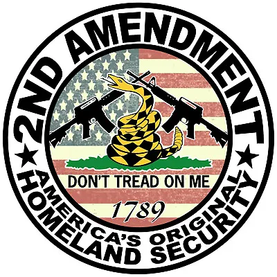 $3 • Buy 2nd Amendment Gun Sticker, Dont Tread On Me, American Flag, Truck Windows NRA
