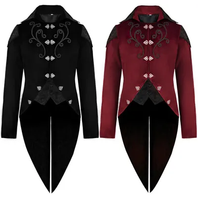 Mens Gothic Medieval Tailcoat Jacket Steampunk Vintage Victorian Frock Coat • $78.79