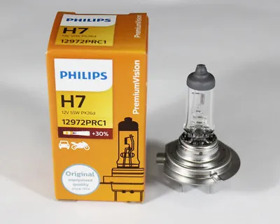 PHILIPS H7 Car Headlight Lamp 12V55W 12972PRC1 PX26D Auto Front Headlight Bulb • $3.98