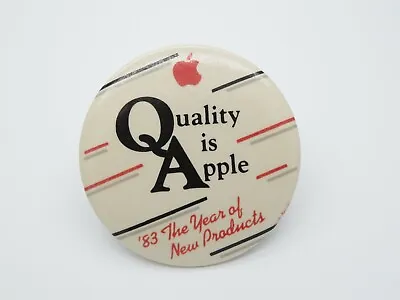 £32.74 • Buy Vintage Apple Computer Employee Pin Back Button, Quality Is Apple 1983 IIe Lisa