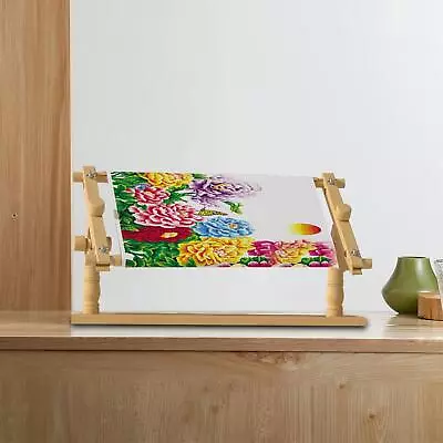 Wooden Quilting Frame Lap Stand Rotated Cross Stitch Hoop Clamp For Tapestry • £43.04