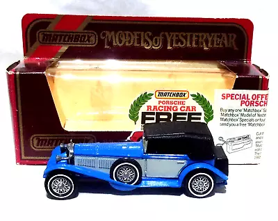 KKar Matchbox - 1984 Yesteryears - Y-16 * 1928 Mercedes-Benz SS - Blue • $7.98