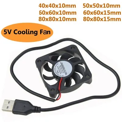 £3.46 • Buy 40mm 50mm 60mm 80mm 5V PC Computer Case Cooling Cooler Fan USB Heatsink