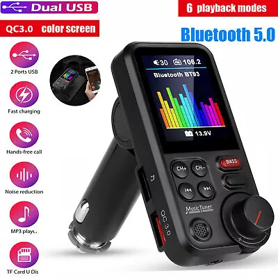 Wireless Bluetooth Car Kits MP3 Player FM Transmitter Radio Adapter USB Charger • $26.88