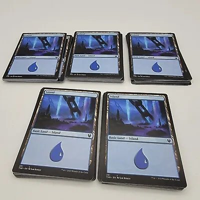 100 Magic The Gathering ISLAND ONLY Basic Land Cards Lot - MTG FTG • $9.99