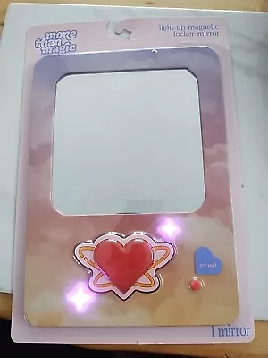 More Than Magic Neon Light Up Magnetic Locker Mirror Heart Stars Pink Purple NEW • $8