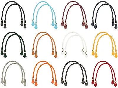 Real Leather Replacement Bag Handles 14 Colors (1 Pair) • £12