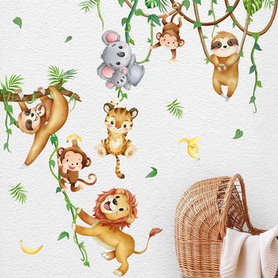 £11.14 • Buy Nursery Wall Stickers, Kids Bedroom Decor, Jungle & Animal Themed Decals, Childr