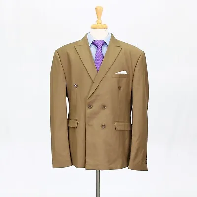 Mogu 46R Brown Sport Coat Blazer Jacket Solid DB Polyester • $59.99