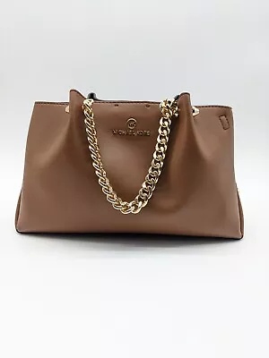 MICHAEL KORS Zena Faux-leather Mini Satchel Bag -LUGGAGE/BROWN • $125