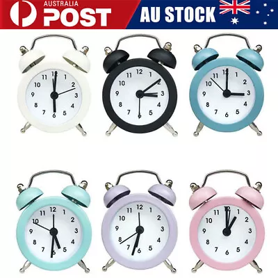 Twin Bell Alarm Clock Vintage Retro Loud Clocks Battery Bedside Desk Analogue • $13.66