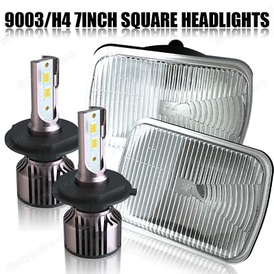 For Chevrolet C10 C20 C30 1981-1986 Pair 7x6  5x7 LED Headlights Hi/Lo Lamps • $98.99