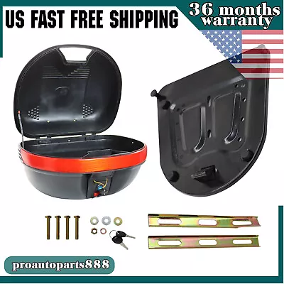 Scooter Trunk Luggage Carrier Case Top Lock Storage Motorcycle Tour Tail Box 30L • $45.99