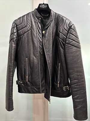 Authentic Men Versace Collection Leather Biker Jacket Size 50 • $475