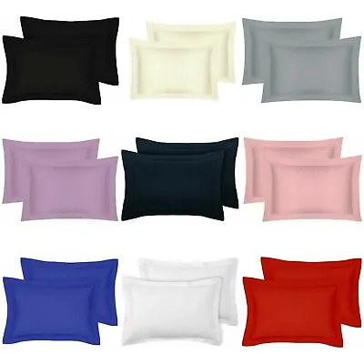 £3.79 • Buy 2x Oxford Pillowcase Cover 100% Poly Cotton Super Soft Bedroom Pillow Pair Pack