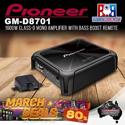 Pioneer GM-D8701 1600W Class-D Mono Car Amplifier With Bass Boost Remote • $269.57