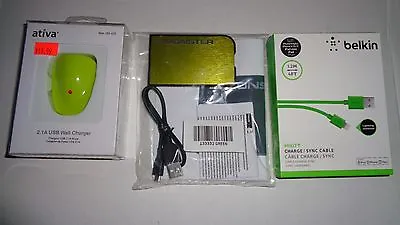 Monster Ultra Thin Power Card Battery Pack Charger Belkin Cable IPhone 5 6 Bundl • $14.95