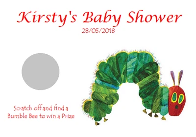 £3.99 • Buy Personalised Baby Shower Party Favour Scratchcards The Very Hungry Caterpillar