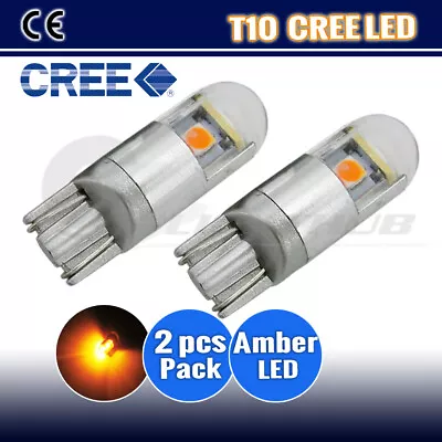 2x T10 Amber Led Car Interior Festoon Wedge Tail Parker Light Number Plate Bulb • $4.95