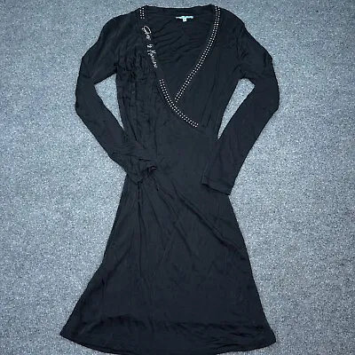 GUESS By Marciano Dress Womens Size 44 Black Embellished Long Sleeve Cocktail • $48.16