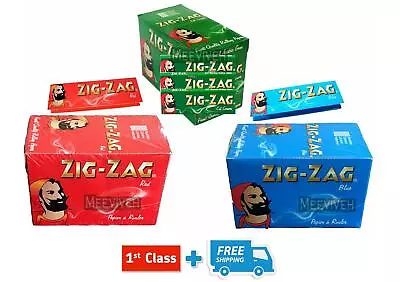 New Zig Zag Green / Red / Blue Regular Size Smoking Rolling Papers Genuine • £4.27