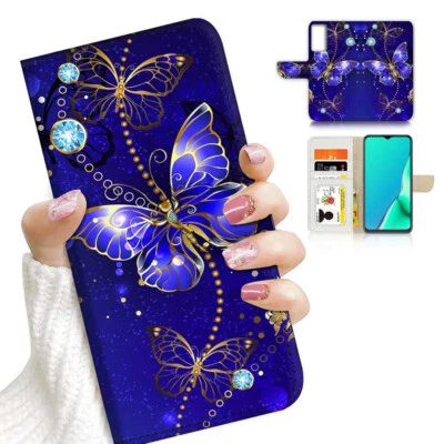 $13.99 • Buy ( For Oppo A57 / A57S ) Wallet Flip Case Cover AJ23716 Butterfly