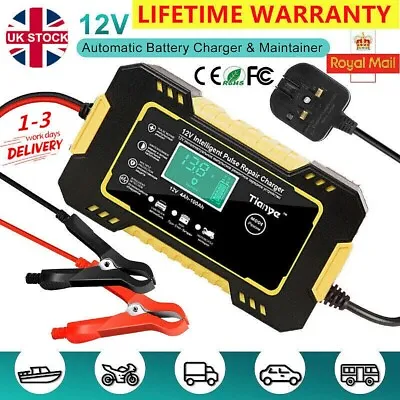 Car Battery Charger 12V 24V Fast Charger Automatic Smart Pulse Repair AGM/GEL UK • £13.99