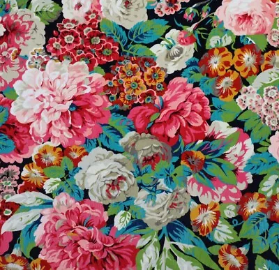 £94 • Buy 2.8 Meters X SANDERSON  Rose & Peony  VELVET Fabric Cerise/Veridian