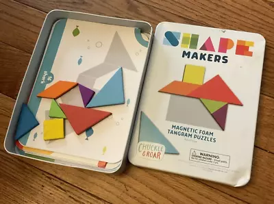 Shape Makers Game Boards 7 Magnets Shapes Metal Box Preowned Baby Kids • $5.80