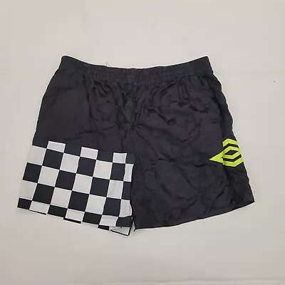 Umbro Premier Shorts Womens Medium Black Checkerboard 5  Inseam Pockets Soccer • $12