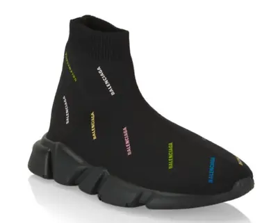 NIB $450 Balenciaga Little Boy's Logo Speed LT Sock Sneakers Black 25-26 (7.4 ) • $212.49