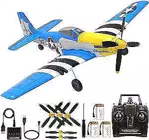  RC Plane For Adults And Kids 4 Channel Hobby P-51b Razorback Mustang 4ch • $162.52