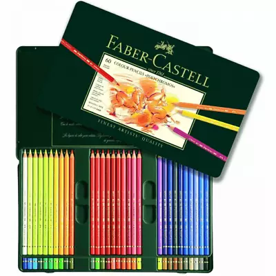 FABER-CASTELL 60 Colour Pencils Polychromos Tin - Professional Artist Gift Pack • £94.99