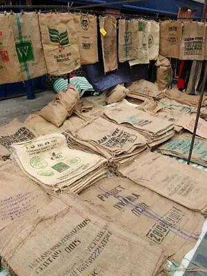 400 Used Empty Coffee Hessian Burlap Jute Linen Bags Sacks Garden - 400 Sacks • £525