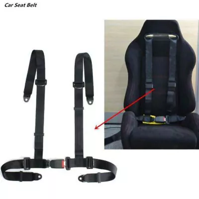 4 Point Car Racing Seat Belt Safety Harness Bucket Adjustable Seatbelt • £14.99