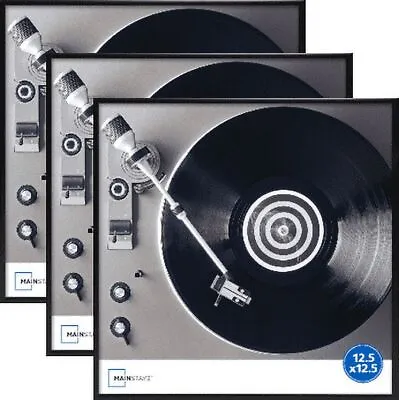 Mainstays 3 Pack Black Metal Record LP Frames Set 12.5 X12.5  For Wall Display • $27.85