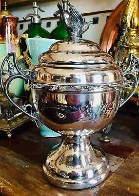 Wm. Rogers WR Quadruple Silver Plate New York # 57 Bird Sugar Bowl Spoon Holder • $63.75