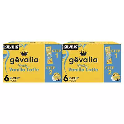 (2 Pack) Gevalia 2-Step Vanilla Latte Espresso Coffee Pods & Froth Packets 6 Ct • $17.85