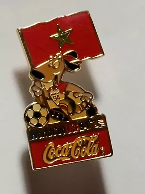 COCA COLA World Cup Soccer USA 1994 MOROCCO Flag Enamel Pin Vintage • $9.99