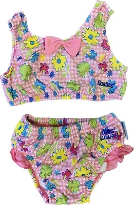 Baby Two Piece Pink Gingham Bikini Swimwear 3 To 6 Months • £3.50