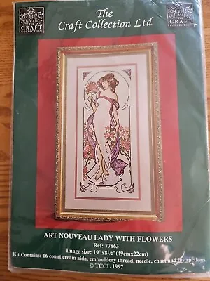 The Craft Collection Art Nouveau Lady With Flowers 77863 Cross Stitch Kit Unused • £5.95