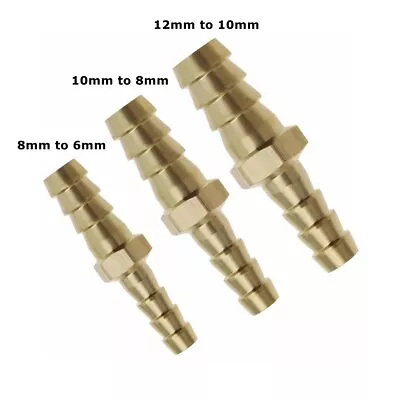 2Pcs Reducer Adapter For Air Water Fuel Gas Pipe 8mm-6mm 10mm-8mm 12mm-10mm • £4.74