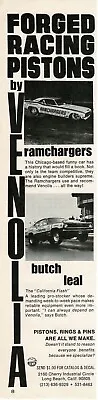 1972 VENOLIA Racing Pistons RAMCHARGER F/C BUTCH LEAL Wheelstand  Vintage Ad • $8.95