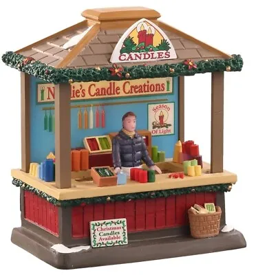 Lemax Table Accent Christmas Market Village Stall Candles. Battery Operated LED • £19.50