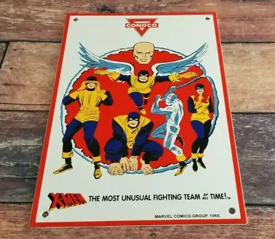 Vintage X-men Comics Porcelain Conoco Gasoline Service Station Pump Plate Sign • $135