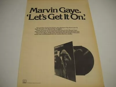 MARVIN GAYE Passion-pleaure-pain Of LET'S GET IT ON 1973 Promo Poster Ad • $9.95